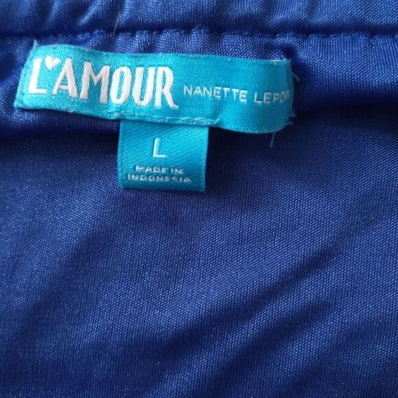 Seahorse Print Romper L Blue One Piece Ruffles Flowy Drawstring Tied Waist - Picture 6 of 16